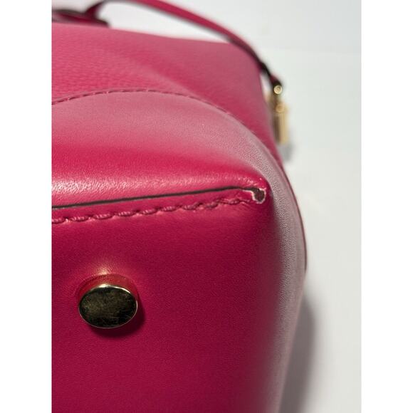 MICHAEL KORS STUDIO Mercer Corner Center Zip Leather Tote Bag/Purse Ultra Pink - Picture 5 of 16